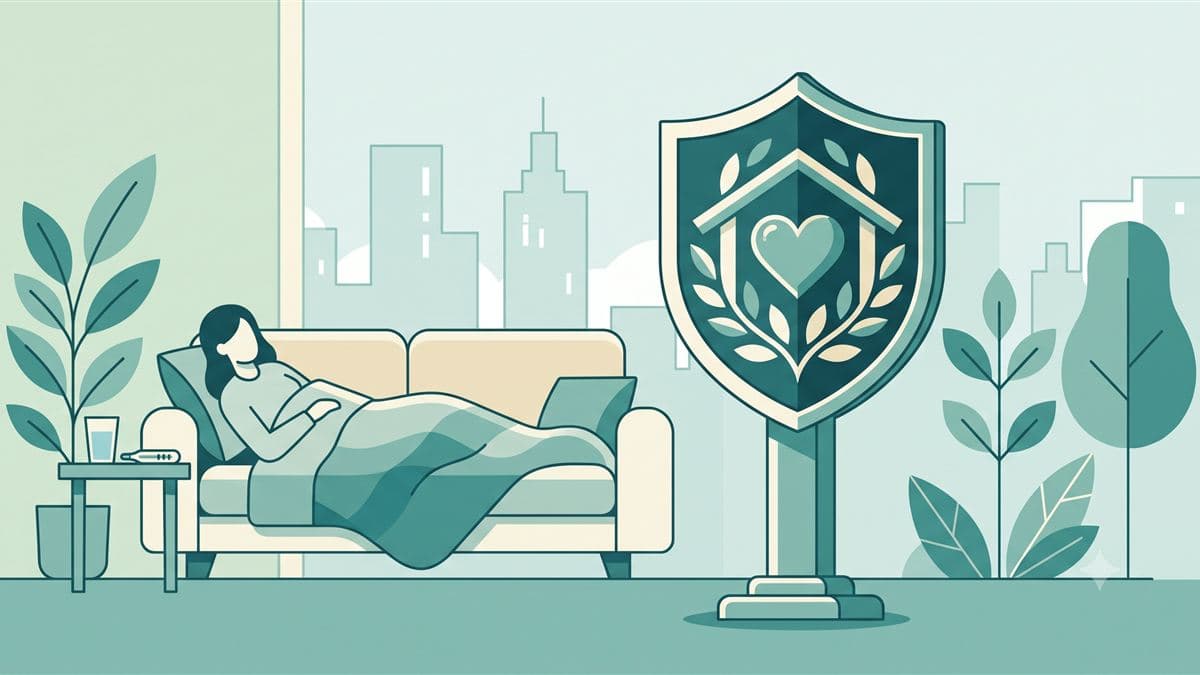 Ilustração de pessoa em recuperação em casa representando o afastamento pelo INSS por incapacidade temporária